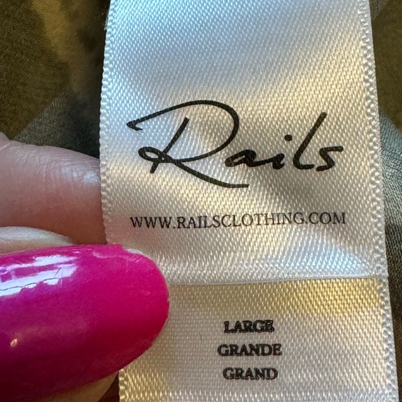 Rails Jasmine Dress Size L Safari Wild Cat Print Smocked Waist Tiered Bottom - Picture 7 of 10